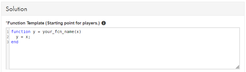 Function Template Area of the Form
