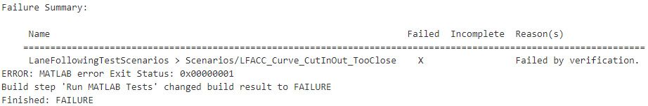 A screenshot of a failure summary.