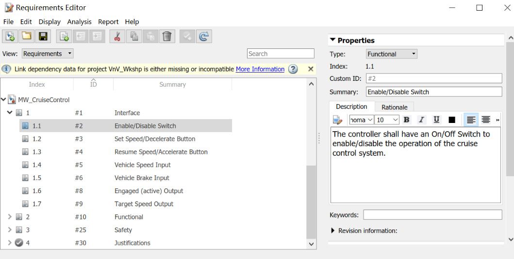 图3:Requirements Editor中编写的low level需求