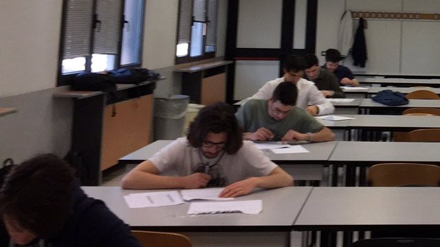 Doctoral students taking the MATLAB certification exam.