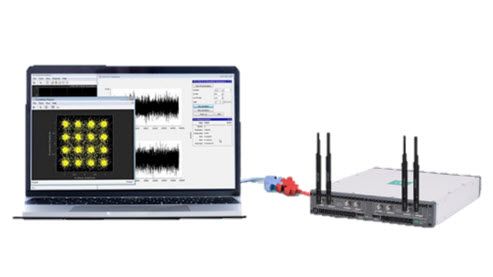 Configuration MATLAB et USRP X410 montrant comment tester des systèmes de télécommunications à large bande et effectuer un contrôle du spectre.