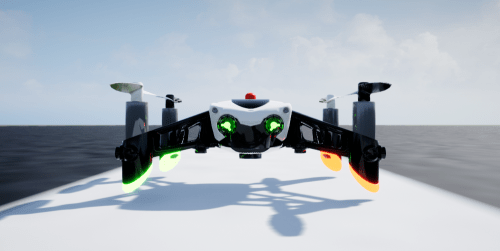 Front view of quadcopter.