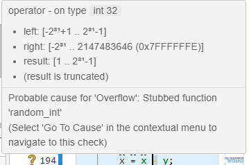 Result details for an orange over flow showing information about the overflow.