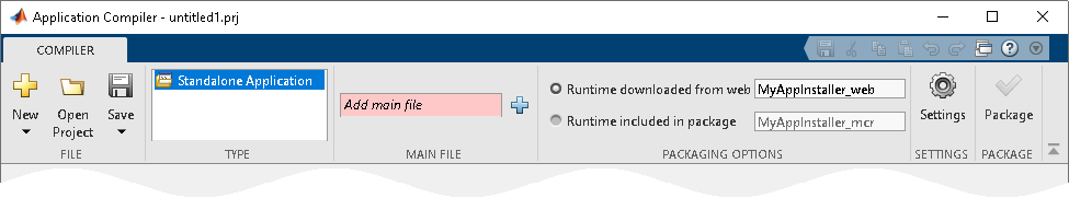 Library Compiler app header