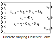 Discrete Varying Observer Form block