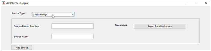 Add/Remove Signal dialog box with Source Type set to Custom Image