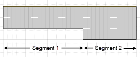 Exported road without taper