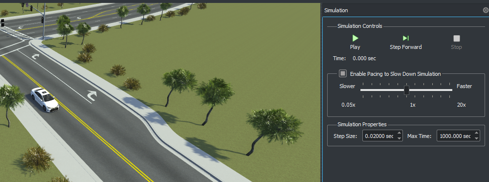 Scenario editor in RoadRunner