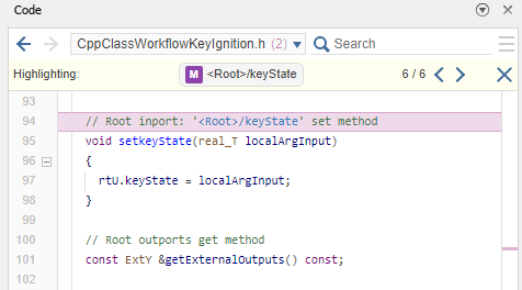 View of the code for the setkeyState method