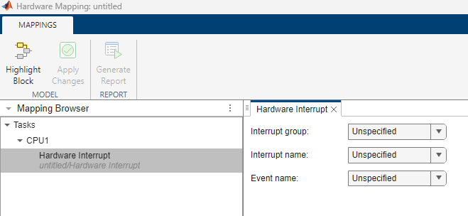 Hardware interrupt task map