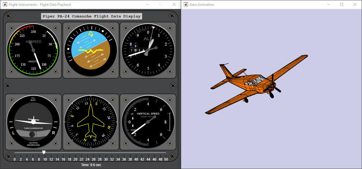 Aerospace Flight Instruments in App Designer