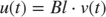 $u(t)=Bl\cdot v(t)$