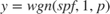 $$y = wgn(spf,1,p)$$
