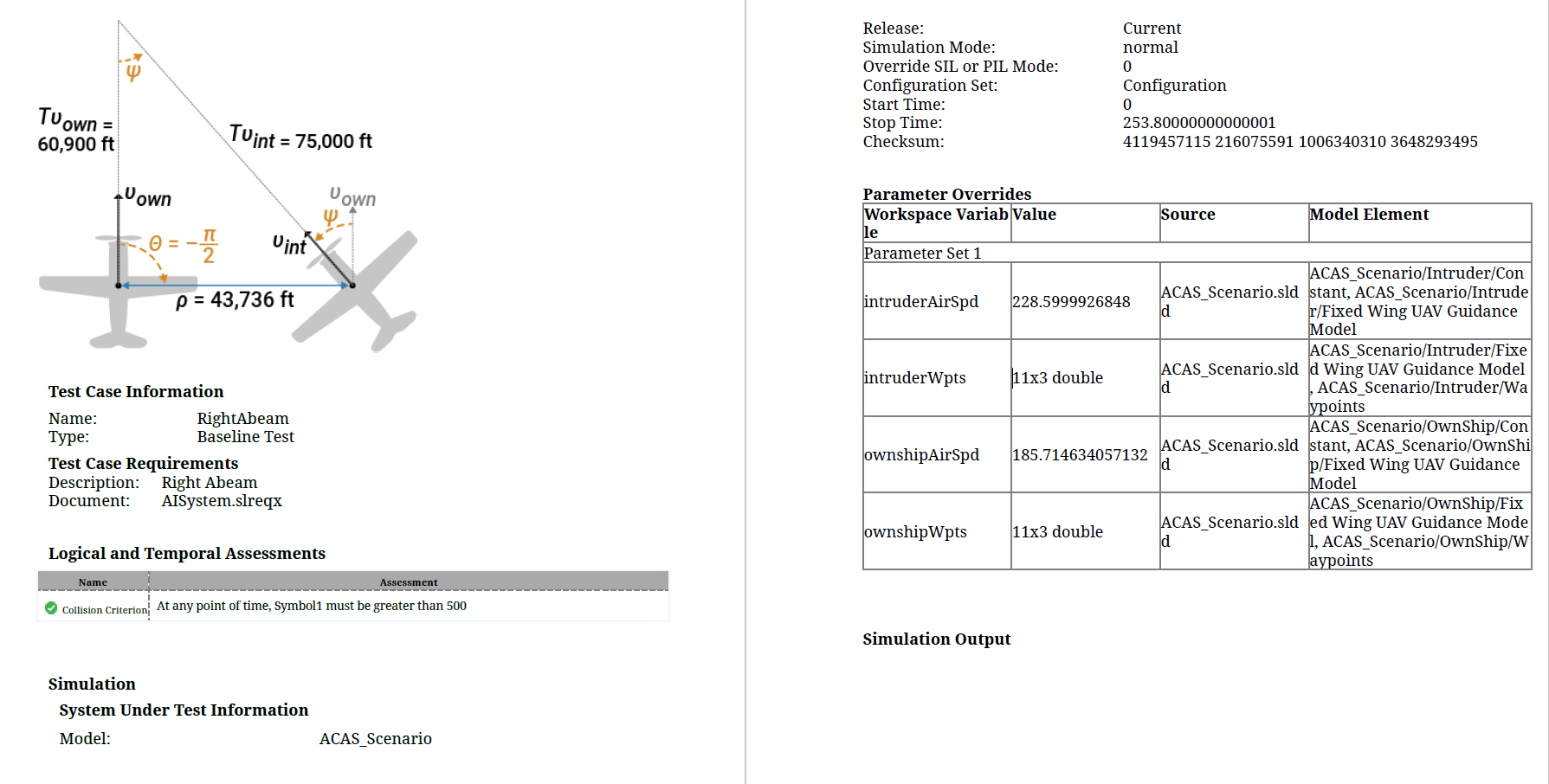 AI system requirements test result report.