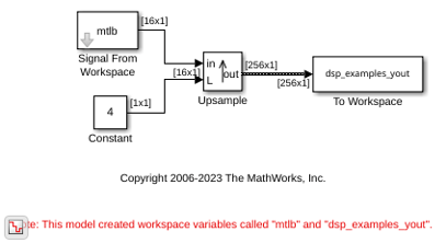 Upsample Signal in Single-Rate Frame-Based Processing Mode
