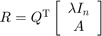 $R=Q^\mathrm{T}\left[\begin{array}{c}\lambda I_n\\A\end{array}\right]$