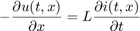 $$- \frac{\partial u(t, x)}{\partial x} = L \frac{\partial i(t, x)}{\partial t}$$