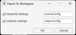 Export To Workspace dialog box