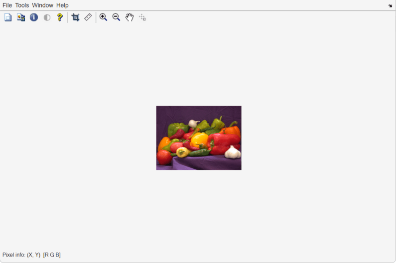 Peppers image displayed at 50% magnification