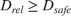 $D_{rel} \geq D_{safe}$