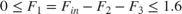 $$0 \le {F _1} = {F _{in}} - {F _2} - {F _3} \le 1.6$$