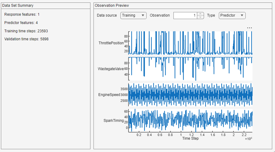 Data set summary and observation preview