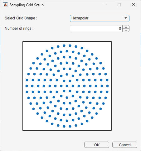 Sampling Grid Setup in Optical System Designer app.