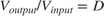 $V_{output}/V_{input} = D$