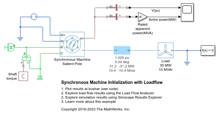 Synchronous
				Machine Initialization with Loadflow