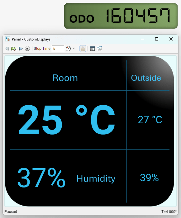 Odometer and thermostat display
