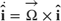 $$
\dot{\mathbf{\hat{i}}}=\overrightarrow{\Omega} \times \mathbf{\hat{i}}
$$