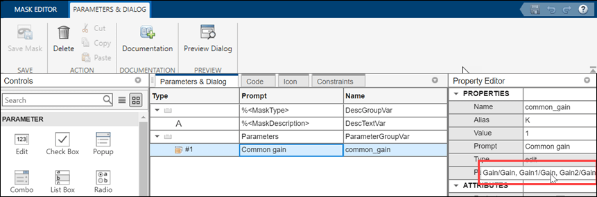 Promote Block Parameters on a Mask