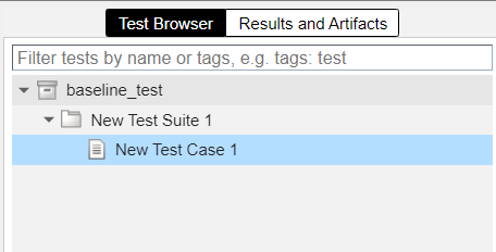 Test file structure showing file, test suite, and test case names