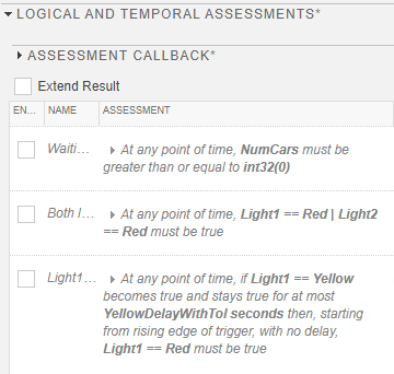 Logical and temporal assessments section