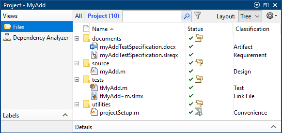 The Project window shows the MyAdd project and its contents.