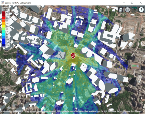 Coverage map created by CPU