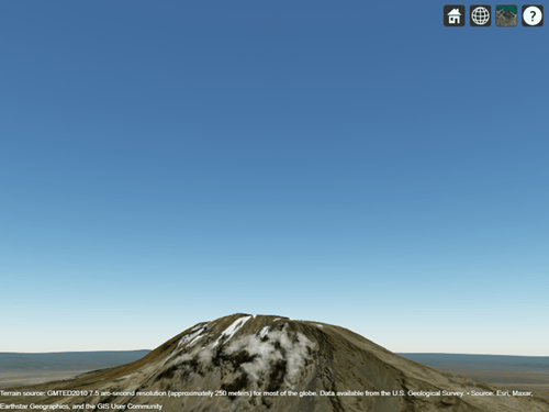 Adjusted view of Mount Kilimanjaro