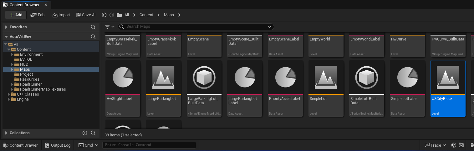 USCItyBlock map inside the maps folder, in the content browser of Unreal Editor.