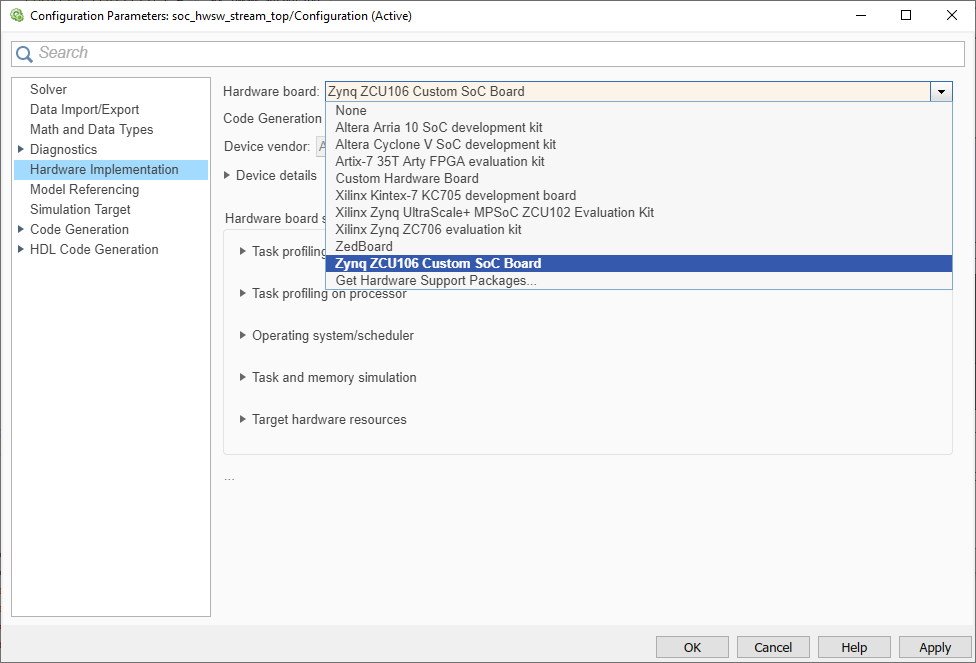 Using a Custom Board with SoC Blockset