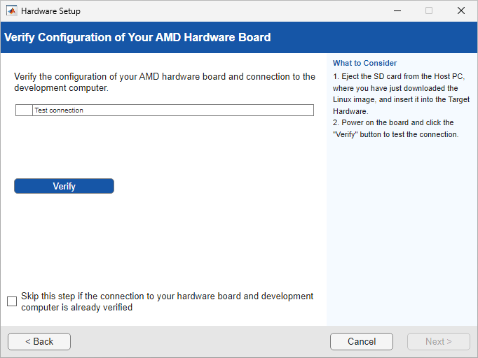 Verify configuration on AMD Hardware