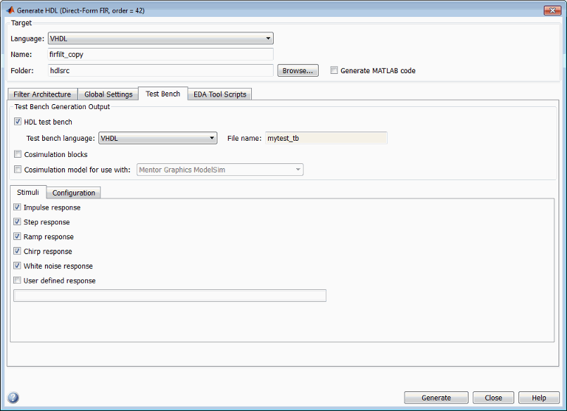 Generate HDL tool