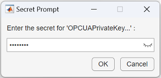 password prompt for OPC UA