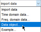 List of data types. Data object is selected.