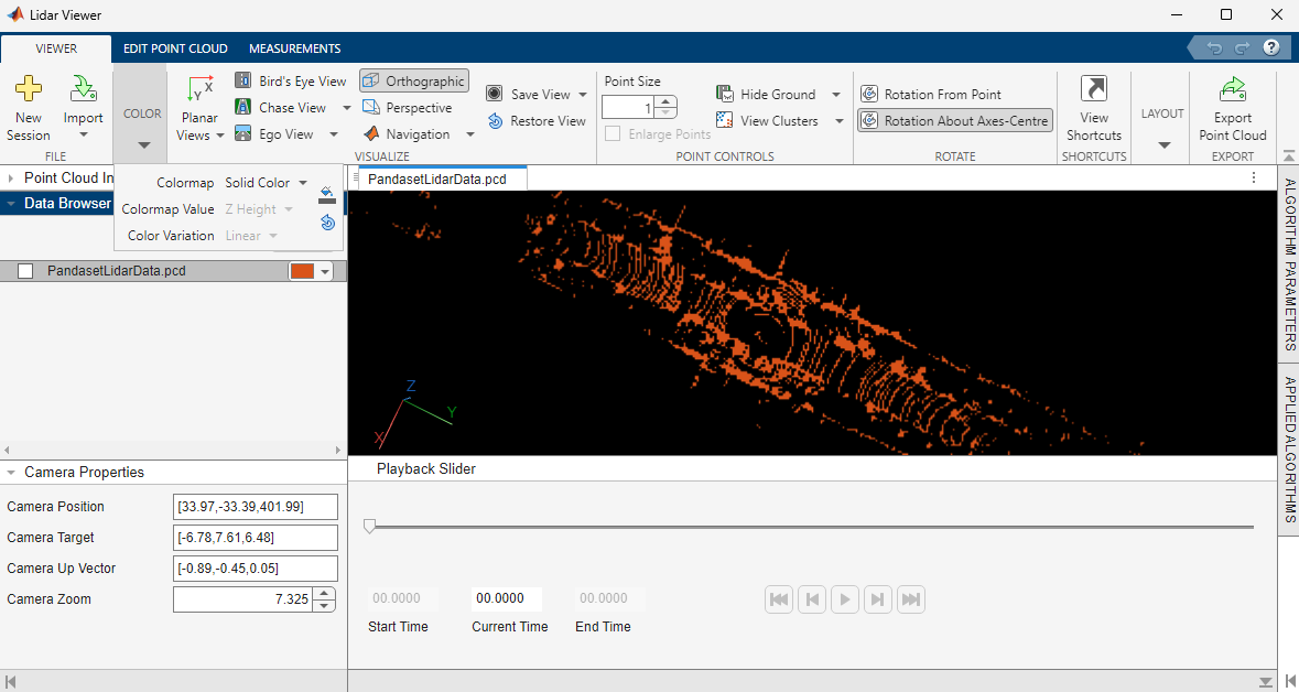 Lidar Viewer App Session