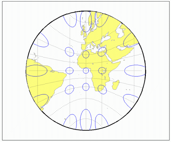World map using gnomonic projection