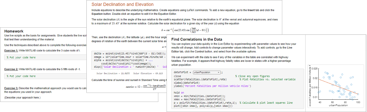 Example live scripts