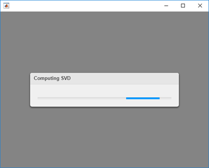 Progress dialog box with title "Computing SVD" and an indeterminate progress bar