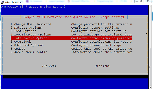 Raspberry Pi Kernel I2C Interfacing options selection on Linux terminal