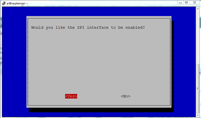 Raspberry Pi Kernel SPI Interfacing enabling options