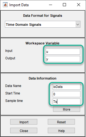 Import Data dialob box.